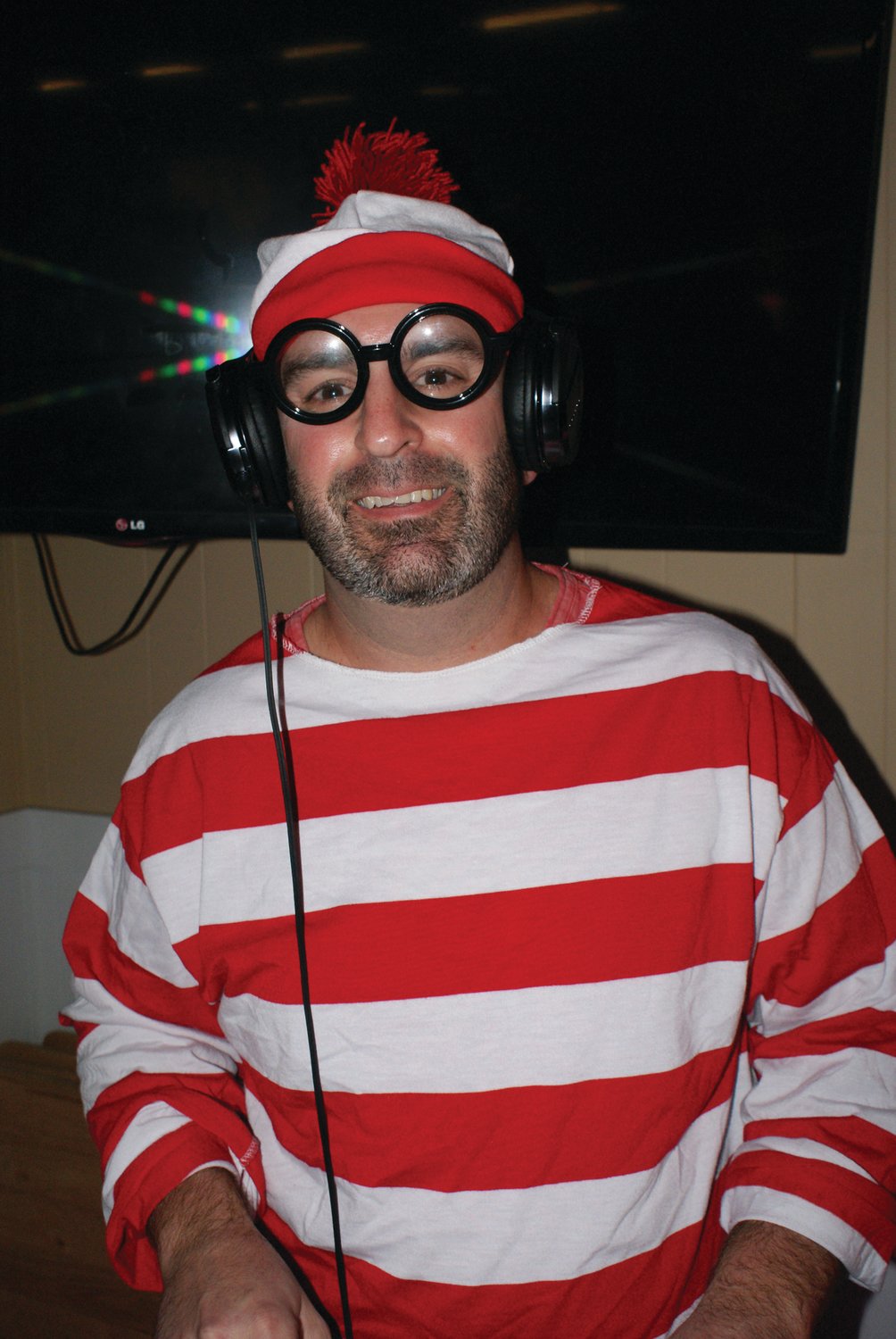 FOUND WALDO: Dressed up as Waldo was DJ Johnny Nova (John DeGenova), who provided entertainment during the party.